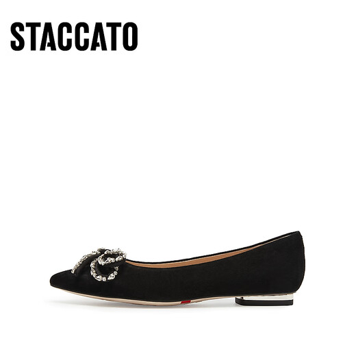 Sijiatu 2025 Nuevo Velvet Dream Elegant Campeer Zapatos planos zapatos de solo Light Mouth Women's Shoes 9A962AQ5 Dark Night 37