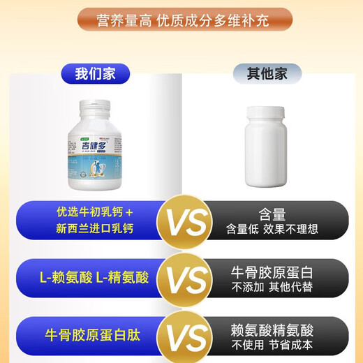 吉健多钙 成长素赖氨酸儿童青少年成长钙片牛初乳钙成人学生DHA键多建多 买5发7【巩固装】