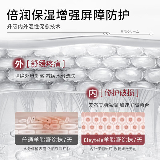 Eleytele Japan imported mutton fat cream nipple cream for expectant mothers, baby lactation chapped cream moisturizing protective cream mutton fat cream soothing repair cream 50g/bottle