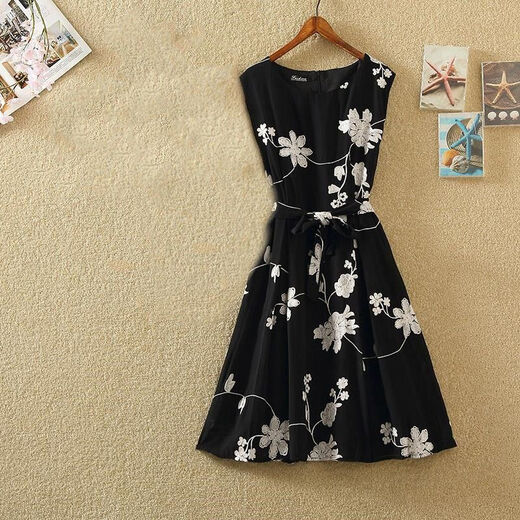 Ice Magenta Fashion Set Damenkleid 2025 Sommer Neues schlankes, hoch tailliertes Retro-gedrucktes kleines schwarzes Kleid Top + Weiß bedruckt
