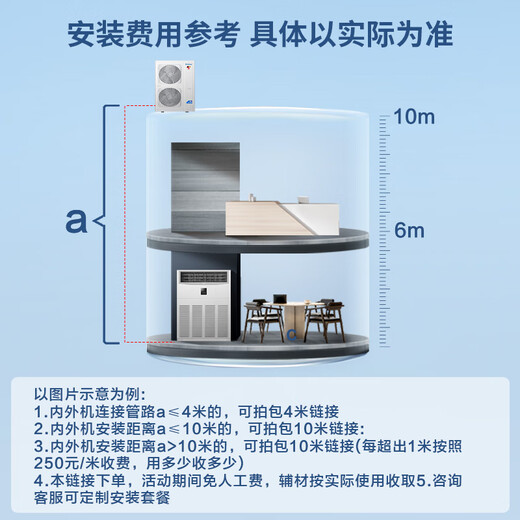 Haier central air conditioning 10 HP cabinet unit secondary energy efficiency 380V factory restaurant hall 10P vertical cabinet RFLDC280UXBYA including 10 meters installation OCC