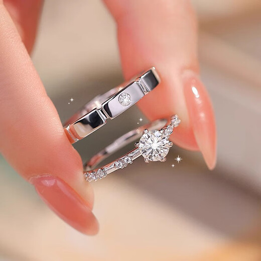 MZMZ prefers platinum couple rings PT950 platinum paired rings and diamond rings for Valentine's Day and birthday gifts for girlfriends and wives. Light luxury models-couple rings.