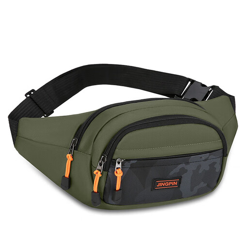 Belt bag men's multifunctional new sports mobile phone bag cashier bag running bag large capacity outdoor chest bag BJ680 black