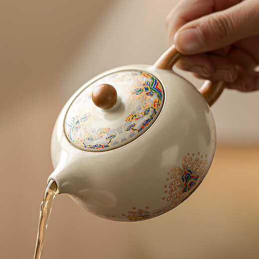 Tangfeng Ru Kiln Teapot Tea Household Single Pot High-end Ceramic Ice Crack Glaze Xishi Pot One-person Kung Fu Tea Drinking Equipment