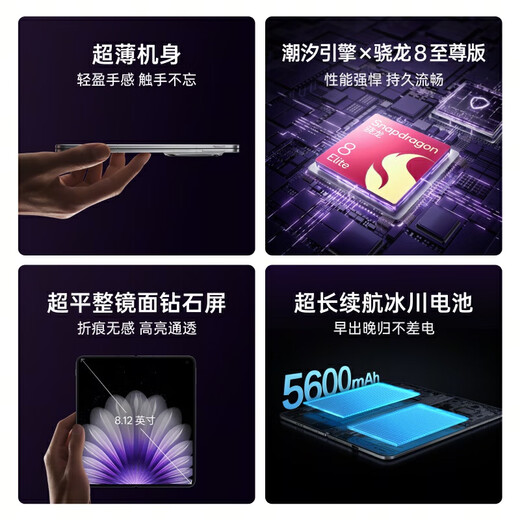 Oppo trouver N5 16 Go + 512 Go Satin noir Ultra-Thin Corps Ultra-Long Battery Life Glacier Batter