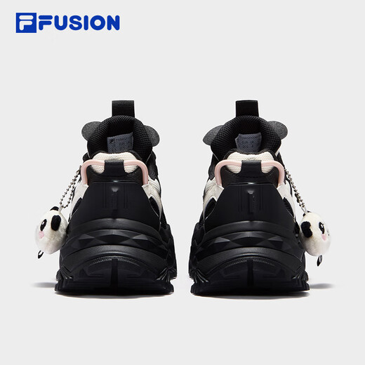 FILA FUSION Women's Shoes New Hard Candy Thick Sole Casual Dad Shoes Cat Claw Pendant Sneakers for Women Black/Milk White-BG 37.5