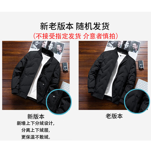 Woodpecker down jacket men's short thickened jacket men's winter new business simple top comfortable and cold-proof black XL (125Jin [Jin equals 0.5kg]-138Jin [Jin equals 0.5kg])