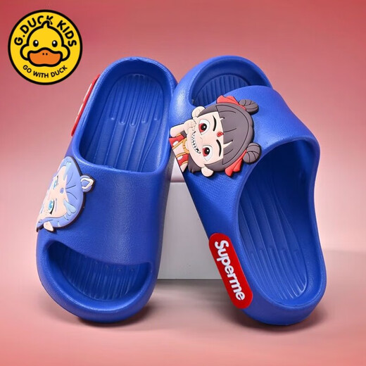 G.Duckkids Nezha Devil's Child's Sea's Children's Boys Summer Summer Nuevas zapatillas antideslizantes de influencia Casa de niñas BLANCO [NEZHA AO BING] 32 -33 Tamaño/Longitud interna 21.5 cm