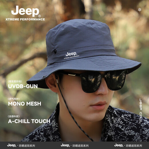 Jeep fisherman hat for men and women summer outdoor mountaineering visor sun protection sun hat fishing hat breathable cool hat fashion hat X403 black