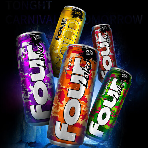 Four Lock American Four Loko Wine Peach Lemon Cóctel pre-mezclado 695ml cerveza fruta muy fuerte cereza roja (pájaro de surf) 695ml*1 lata grande