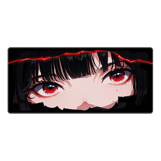 三色猫唯美少女鼠标垫超大号电脑桌垫二次元动漫电竞专用桌面加厚键盘垫可定制高颜值加厚锁边防滑 13798 落泪 100厘米x50厘米x5毫米
