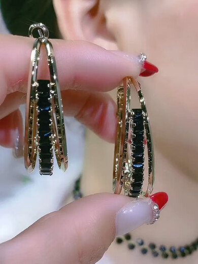 映棠s925银针复古耳圈女港风气质新款百搭耳环小众精致高端法式耳饰品 1349#(金色)复古耳圈