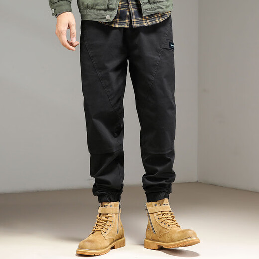 JEEP SPIRIT Jeep Overalls Men's Autumn and Winter Sports Leg Pants Men's Casual Men's Pants Black XL