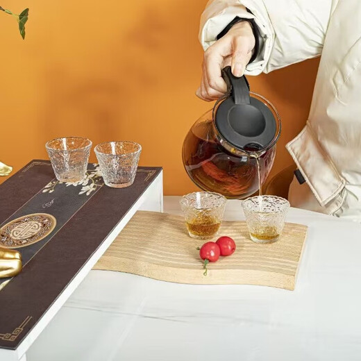 Loss Impulse Heat Resistant Thickened Tea Cup Tea Set Tea Set Large Capacity Tea Water Separation Loss Impulse Thickened One Pot Four Cup Set