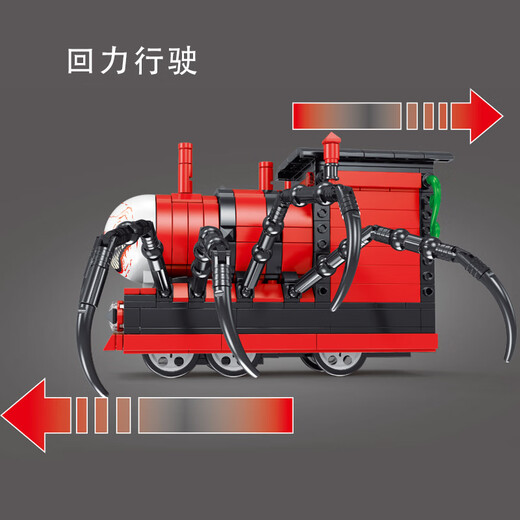 拓乐L8001查尔斯恐怖游戏小火车积木玩具变异蜘蛛回力男孩子拼装 【6018】队长机甲【1048颗粒】