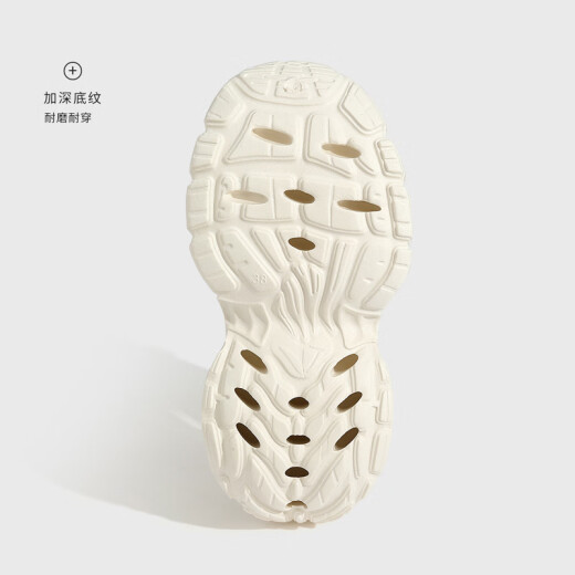 Les chaussures de trou d'épaisses semelles de Shangfen semesent pour les usures d'été pour hommes anti-glissement anti-odor sandals de plage de plage de plage pour hommes, blanc 42 taille positive (longueur intérieure 260 mm)