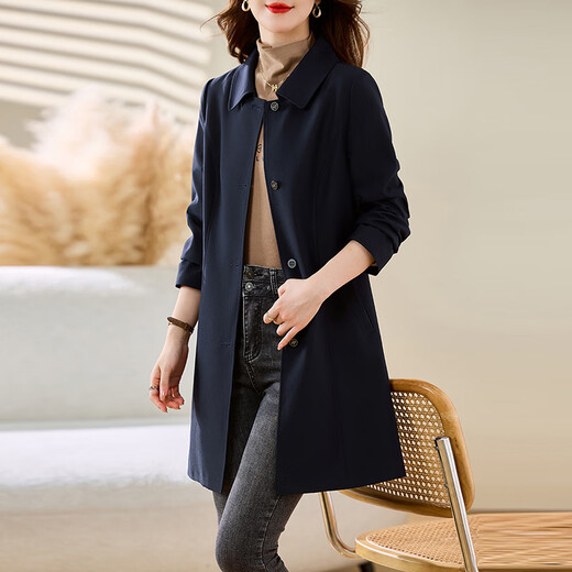 clotho Rennie品牌女装风衣外套女中长款2025年春秋新款小个子时尚气质休闲大衣 咖色 XL 111-120斤