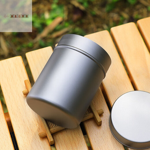 LNGA LANDGRE pure titanium tea can sealed can small portable tea set outdoor portable lightweight tea can storage box outdoor tea clip pure titanium tea can 1 180ml
