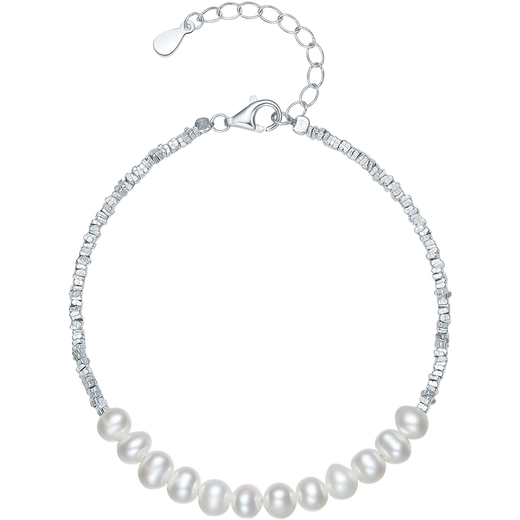 Saturday blessing broken silver pearl bracelet birthday gift for women X0713410 4.5-5mm 16+3cm