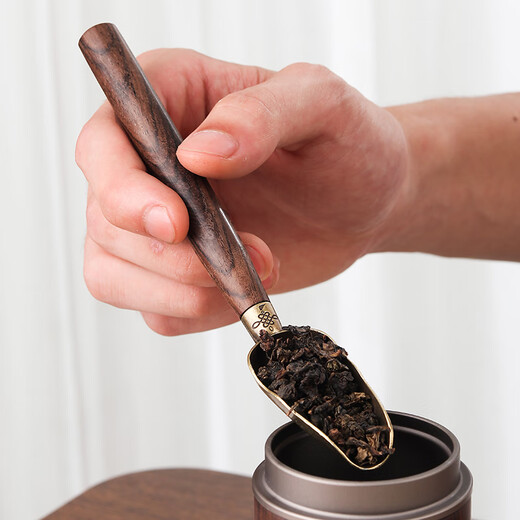 Tea set clip Kung Fu accessories solid wood tea clip three-piece set non-slip tweezers tea spoon tea cup tea leaves wooden alloy tea spoon (tea ceremony) + tea clip