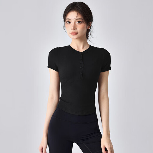 LULULMCCTN sports short-sleeved women's new slimming Pilates professional training fitness yoga clothing top chestnut brown L