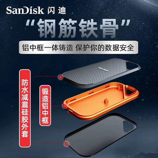 SANDISK E30 / E61 NOUVEAU MARCHE NATIONAL MARCHE À TROIS MOBILE À L'ÉTAT MOBILE DU MOBILE Type C USB3.2 Transmission à haute vitesse PSSD SANDISK E61 2T 1050M / S (Envoi de disque dur) SF Express