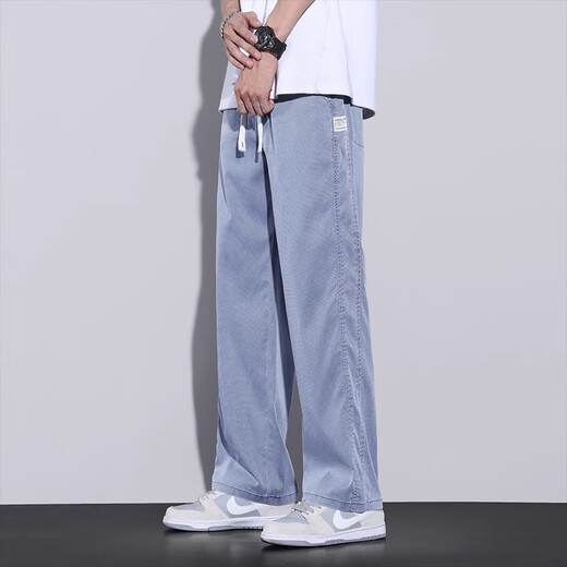 
Woodpecker casual pants for men 2025 summer new trend versatile wide-leg straight-leg pants for men loose and breathable casual pants for men 1048 dark gray XL recommended 120-150Jin [Jin equals 0.5 kg]