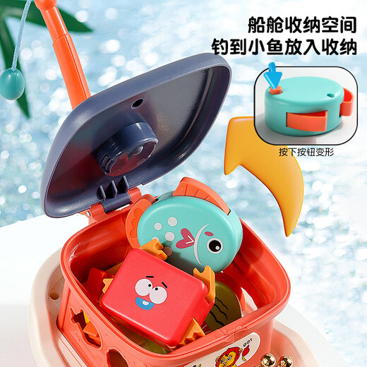 Smart Little Expert Children's Fishing Magnetic Toy Electric Universal Boat Toddler Puzzle 1 to 3 Years Old 6 Female Baby One Year Old Gift Boy Multifunctional Fishing Boat Red 9914C 3 Sections No. 5 + Screwdriver