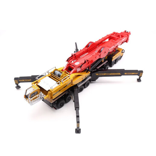Wen Yijia customized alloy engineering machinery crane Sany Heavy Industry 1600 crane model simulation toy collection display vehicle burgundy Sany SCC15000TM engineering transport truck
