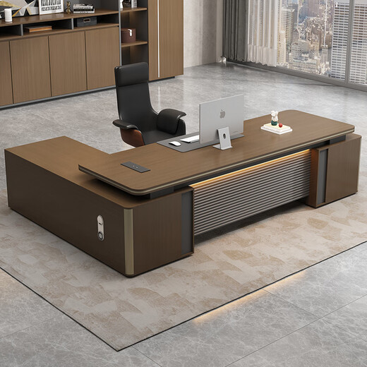 Minrui boss table high-end light luxury manager table high-end president table simple modern single office desk and chair executive desk 2.0 meters boss table