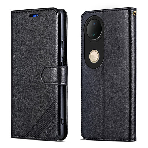 AZNS vivo S20 5G mobile phone case flip-fitting leather case protection anti-fall V2429A front and rear full cover soft case side-turning card wallet-style retro business men and women new style brown model vivo S20 5G
