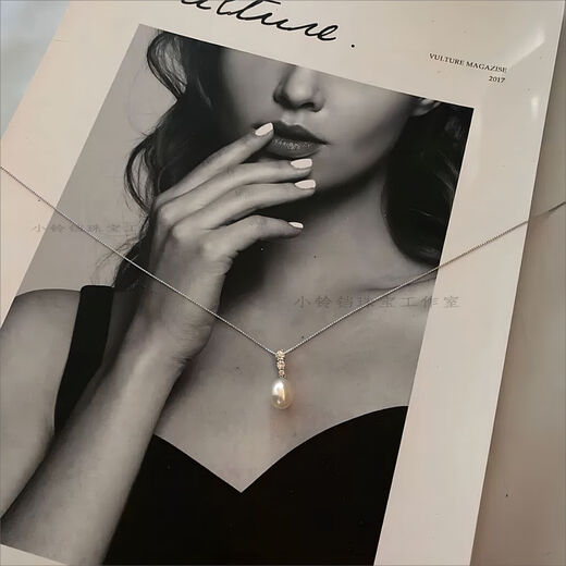 Kuang Yi <There are tears in the sea> Natural pearl necklace s925 sterling silver single pendant clavicle chain light luxury niche high-end sense There are tears in the sea> Natural pearl necklace
