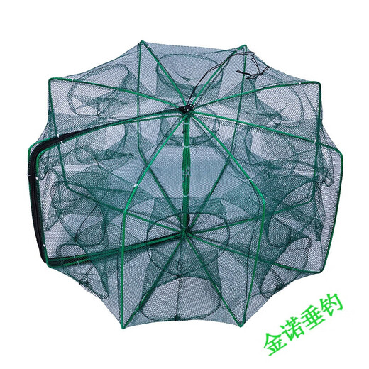 Bear fire folding shrimp pot polygonal round eel, loach, lobster, miscellaneous fish cage, flower basket, crab net, fishing net, nylon cloth shrimp cage 6 holes 20cm*50cm