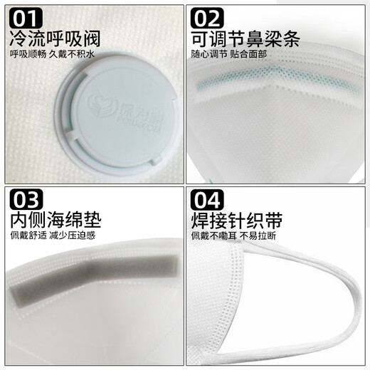 9700 V Valve de respiration KN90 Masque industriel résistant à la poussière Summer Souffture de la mine de charbon Protection de main-d'œuvre Buche et nez Baoweikang 9711V Type de ceinture de tête de soupape (300 pièces) [Authentique National Standard GB2626-2019] officiel GB2626-2019]