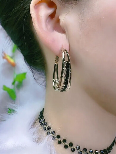 映棠s925银针复古耳圈女港风气质新款百搭耳环小众精致高端法式耳饰品 1349#(金色)复古耳圈