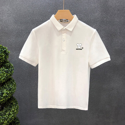 Xiapinli Camisa de polo de algodón transpirable Summer y versátil Camiseta 3878# White, Single Tamaño 3xl Peso recomendado 160-180Jin [Jin equivale a 0.5 kg]