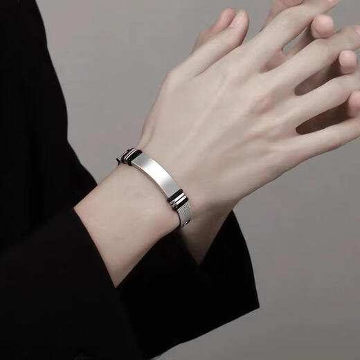 Guanpuge Fat Donglai same style men's platinum bracelet new product men's platinum trendy niche design woven watch strap bracelet jewelry accessories