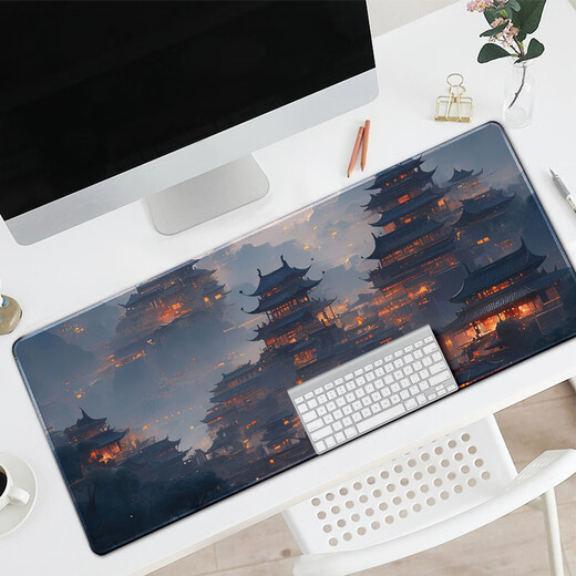 Xingzeji Landscape Mouse Pad extra grande Oficina de anime E-Sports ESPORTIVA EL PRINCIPIA ENGRANAJE Pad, almohadilla de aprendizaje de la computadora del teclado de la computadora FF719 600x300 mm de espesor 3 mm