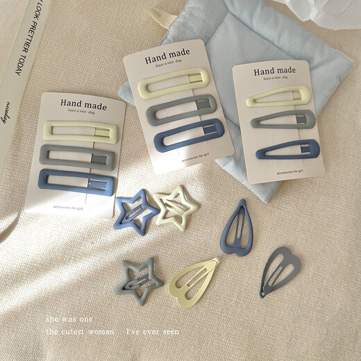 Morning Star Korean light color star bangs side clip women's new forehead hair clip water drop bb clip cute headdress hair accessories star clip 3 pack recommended