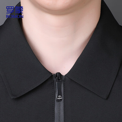 ROMON jacket men's spring and autumn business casual lapel top fashion cadre executive jacket men's clothing MK73 black 2X