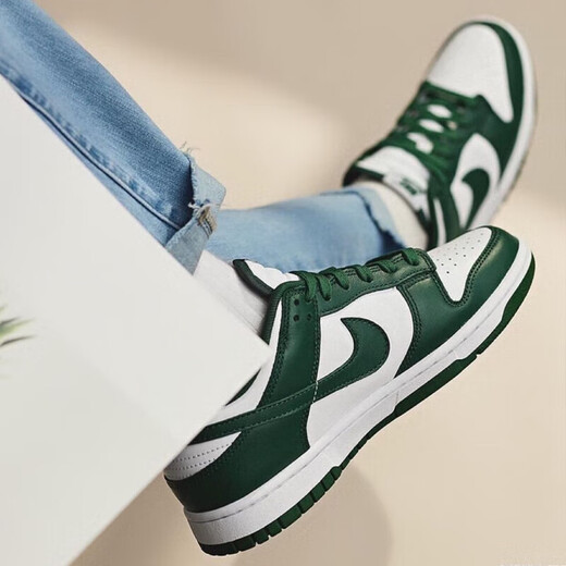 耐克（NIKE）官方鞋子男 Dunk Low Retro经典男子休闲运动鞋轻便复古板鞋 DD1391-101 白绿 42.5