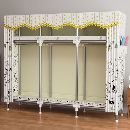 Epson load-bearing over 1600Jin Jin is equal to 0.5kg Cloth wardrobe for home bedroom rental use simple assembly full steel frame thickened steel pipe Instant success Length 83 Width 45 Height 170