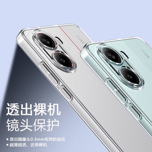 ESCASE [shell film set] suitable for Redmi Turbo4 mobile phone case Xiaomi Redmi turbo4 protective case with tempered film full-inclusive anti-fall ultra-thin series soft shell/transparent