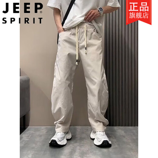 吉普（JEEP）弯刀裤男夏季薄款速干休闲裤直筒宽松阔腿裤痞帅白色百搭哈伦裤潮 时尚紫色 专柜品质 M