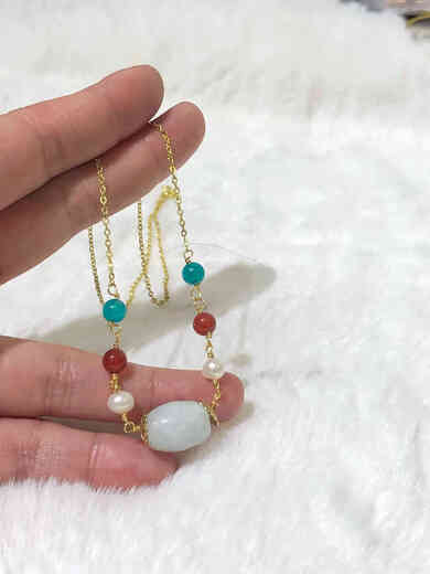 DRJEFUN fashionable exquisite luxury light luxury elegant tanzanite necklace inlaid with colored gemstones diamond pendant heavy industry retro circle