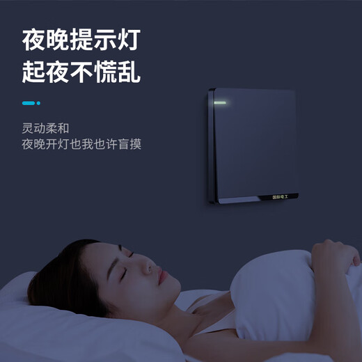 国际电工开关插座面板灰色家用86型墙壁暗装双控五孔带开关USB电源5孔插座 正五孔