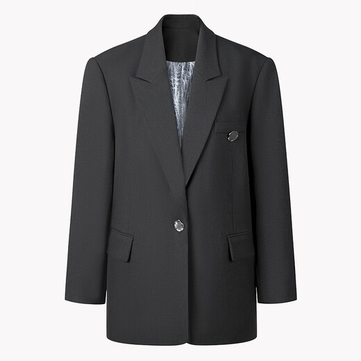 The Sea Life Coat for Women Ou Hai Yisheng, Jacket de su traje de cuello de cera 2025 Temperamento de primavera Traje Alfalfa Gray 15053 Alfalfa Gray M