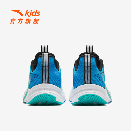 Anta children's sports shoes for men and women's children's running shoes 25 autumn new product mesh breathable knob button stubborn and elastic running shoes [Summer men's hydrogen running] White/Medium blue/Green 5509-1 37 feet length about 23.5cm