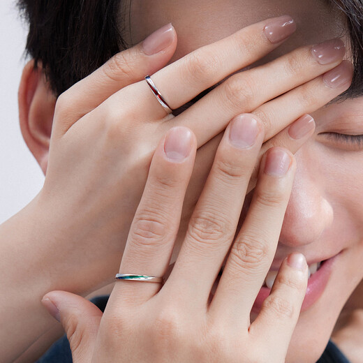 Lukfook Jewelry Platinum Ring Platinum 950 Solid Couple Ring for Women Price No. 15 - About 3.18g