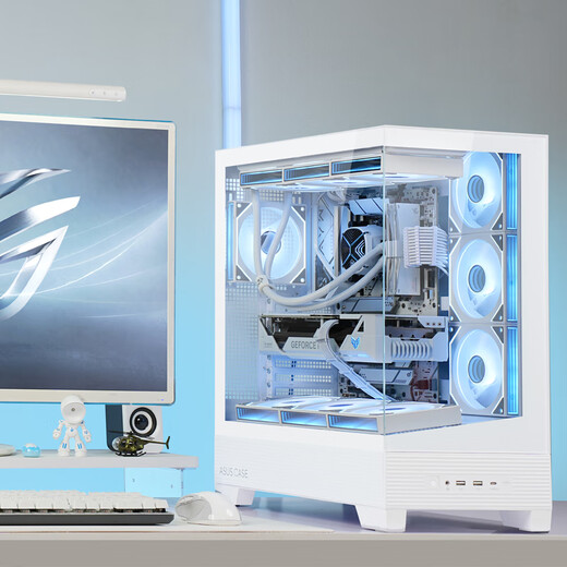 ASUS (ASUS) ASUS ROG family bucket assembly computer sea view room R7 7800X3D/R7 9800X3D barebones Tianxuan host pure white Xiaofuxue desktop computer 7800X3D barebones +32G丨Configuration three